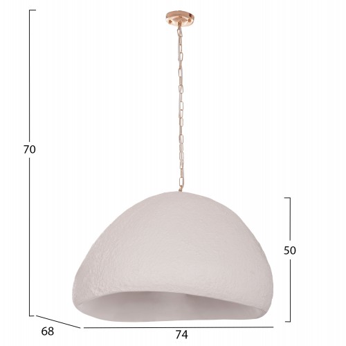 ΦΩΤΙΣΤΙΚΟ ΟΡΟΦΗΣ ΚΡΕΜΑΣΤΟ JAYLEN HM4703.02XL FIBER CEMENT ΛΕΥΚΟ 74x68x50-70Υεκ. Διακόσμηση - Φως - Χαλιά