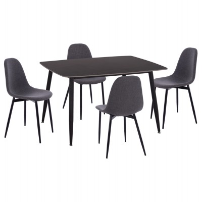ΣΕΤ ΤΡΑΠΕΖΑΡΙΑΣ 5ΤΜΧ RAVEN HM21068.02 ΚΕΡΑΜΙΚΟ TOP ΜΑΥΡΟ ΜΑΡΜΑΡΟ--ΓΚΡΙ ΥΦΑΣΜΑ
