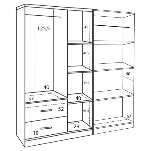 ΝΤΟΥΛΑΠΑ 5ΦΥΛΛΗ CAESAR HM21234.01 ΜΕΛΑΜΙΝΗ ΧΡΩΜΑ ZEBRANO 150x42.5x181Υεκ Υπνοδωμάτιο