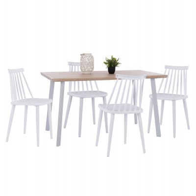 ΣΕΤ ΤΡΑΠΕΖΑΡΙΑΣ 5ΤΜΧ OFIRA HM10634 MDF TOP ΣΕ SONAMA--ΛΕΥΚΕΣ ΚΑΡΕΚΛΕΣ