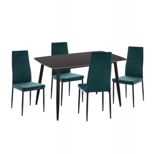 ΣΕΤ ΤΡΑΠΕΖΑΡΙΑΣ 5ΤΜΧ RAVEN HM21265.02 ΚΕΡΑΜΙΚΟ TOP ΜΑΥΡΟ ΜΑΡΜΑΡΟ--ΒΕΛΟΥΔΟ ΚΥΠΑΡΙΣΣΙ Τραπεζαρία