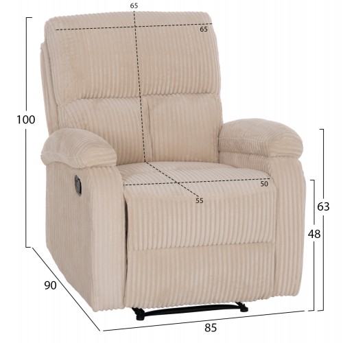 ΠΟΛΥΘΡΟΝΑ RELAX DIONI HM3296.12 ΜΠΕΖ ΡΙΓΕ ΥΦΑΣΜΑ 81x94x97Υεκ. Σαλόνι ΠΟΛΥΘΡΟΝΑ RELAX DIONI HM3296.12 ΜΠΕΖ ΡΙΓΕ ΥΦΑΣΜΑ 81x94x97Υεκ. Σαλόνι