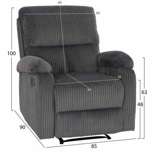 ΠΟΛΥΘΡΟΝΑ RELAX DIONI HM3296.11 ΓΚΡΙ ΡΙΓΕ ΥΦΑΣΜΑ 81x94x97Υεκ. Σαλόνι ΠΟΛΥΘΡΟΝΑ RELAX DIONI HM3296.11 ΓΚΡΙ ΡΙΓΕ ΥΦΑΣΜΑ 81x94x97Υεκ. Σαλόνι