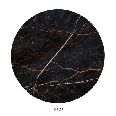 ΕΠΙΦΑΝΕΙΑ ΤΡΑΠΕΖΙΟΥ HPL ΣΤΡΟΓΓΥΛΗ HM6351.34 BLACK MARBLE Φ120εκ.