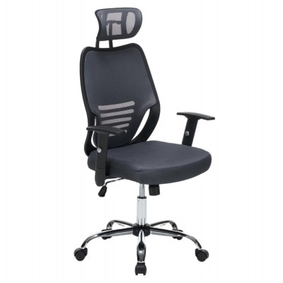 ΚΑΡΕΚΛΑ ΓΡΑΦΕΙΟΥ BRIEF HM1206.02 ΓΚΡΙ MESH--ΒΑΣΗ ΧΡΩΜΙΟΥ 63x64x122Υεκ.
