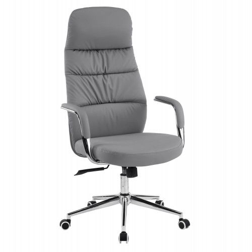 ΚΑΡΕΚΛΑ ΓΡΑΦΕΙΟΥ TEETER HM18355.10 ΓΚΡΙ PU ΔΕΡΜΑ--ΒΑΣΗ ΧΡΩΜΙΟΥ 67x66x121Υεκ Έπιπλα Γραφείου