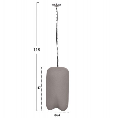 ΦΩΤΙΣΤΙΚΟ ΟΡΟΦΗΣ ΚΡΕΜΑΣΤΟ LOGKY HM4704.03S--FIBER CEMENT ΓΚΡΙ Φ24x47Υεκ