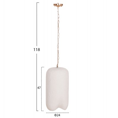 ΦΩΤΙΣΤΙΚΟ ΟΡΟΦΗΣ ΚΡΕΜΑΣΤΟ LOGKY HM4704.02S--FIBER CEMENT ΛΕΥΚΟ Φ24x47Υεκ