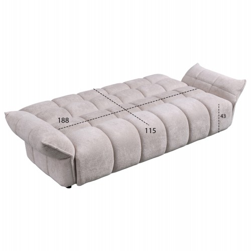 ΚΑΝΑΠΕΣ ΚΡΕΒΑΤΙ MELU HM3314.02 ΜΠΕΖ ΥΦΑΣΜΑ--ΚΑΘΙΣΜΑ POCKET SPRINGS 240-250x90x85Υεκ. Σαλόνι