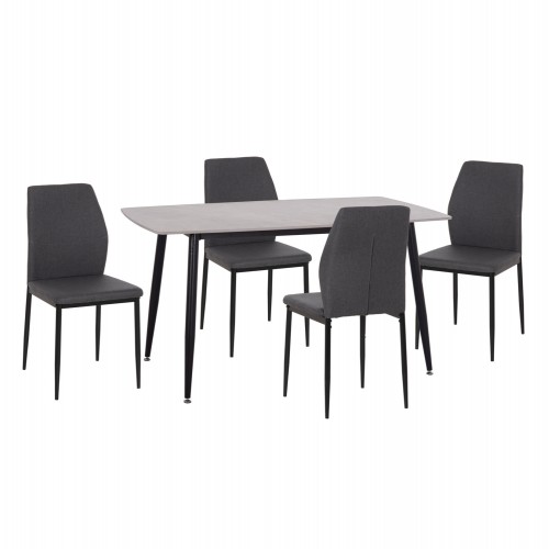 ΣΕΤ ΤΡΑΠΕΖΑΡΙΑΣ 5ΤΜΧ RAVEN HM10743 ΚΕΡΑΜΙΚΟ TOP ΓΚΡΙ ΜΑΡΜΑΡΟ--ΓΚΡΙ ΥΦΑΣΜΑ Τραπεζαρία