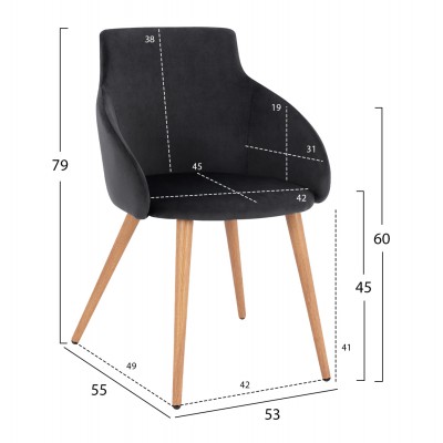 ΣΕΤ ΤΡΑΠΕΖΑΡΙΑΣ ΕΣ.ΧΩΡΟΥ 5ΤΜΧ KELVIN HM10886.05 ΜΕΛΑΜΙΝΗ SONAMA OAK-ΜΑΥΡΟ ΒΕΛΟΥΔΟ Τραπεζαρία