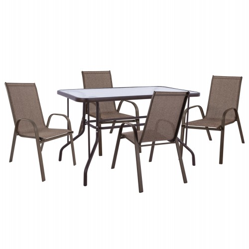 ΣΕΤ ΤΡΑΠΕΖΑΡΙΑΣ 5ΤΜΧ ADAM HM10897.02 ΤΡΑΠΕΖΙ 110x60εκ & 4 ΠΟΛΥΘΡΟΝΕΣ--ΚΑΦΕ Εξωτερικού Χώρου