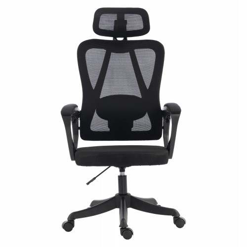 ΚΑΡΕΚΛΑ ΓΡΑΦΕΙΟΥ FRANTIC HM1224.01 ΜΑΥΡO MESH & ΠΟΛΥΠΡΟΠΥΛΕΝΙΟ 60x60x134Υεκ Έπιπλα Γραφείου