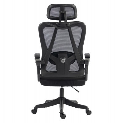 ΚΑΡΕΚΛΑ ΓΡΑΦΕΙΟΥ FRANTIC HM1224.01 ΜΑΥΡO MESH & ΠΟΛΥΠΡΟΠΥΛΕΝΙΟ 60x60x134Υεκ Έπιπλα Γραφείου