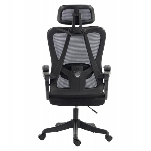 ΚΑΡΕΚΛΑ ΓΡΑΦΕΙΟΥ FRANTIC HM1224.01 ΜΑΥΡO MESH & ΠΟΛΥΠΡΟΠΥΛΕΝΙΟ 60x60x134Υεκ Έπιπλα Γραφείου