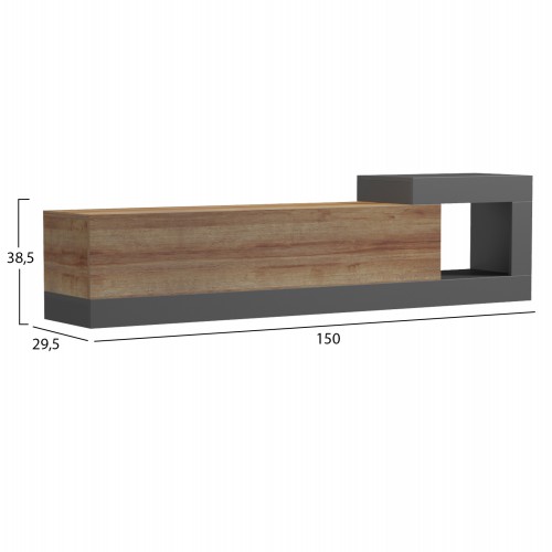 ΕΠΙΠΛΟ ΤΗΛΕΟΡΑΣΗΣ ΤΟΙΧΟΥ ESSENZA HM18372.13 ΜΕΛΑΜΙΝΗ OAK/ΓΚΡΙ 150x29.6x38.6Υεκ. Σαλόνι ΕΠΙΠΛΟ ΤΗΛΕΟΡΑΣΗΣ ΤΟΙΧΟΥ ESSENZA HM18372.13 ΜΕΛΑΜΙΝΗ OAK/ΓΚΡΙ 150x29.6x38.6Υεκ. Σαλόνι