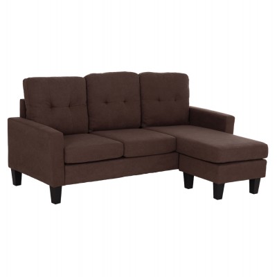 ΚΑΝΑΠΕΣ ΓΩΝΙΑ ΑΝΑΣΤΡΕΨΙΜΗ MEGGY HM3297.12 ΚΑΦΕ ΥΦΑΣΜΑ 184.5x129x86Yεκ. Σαλόνι