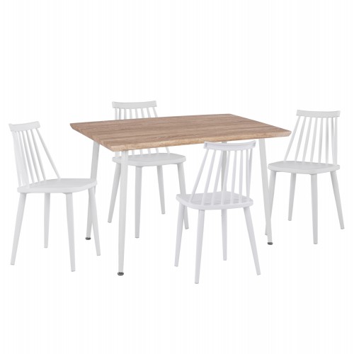 ΣΕΤ ΤΡΑΠΕΖΑΡΙΑΣ ΕΣ.ΧΩΡΟΥ 5ΤΜΧ PALOMA HM11389 ΛΕΥΚΟ-SONAMA MDF TOP Τραπεζαρία
