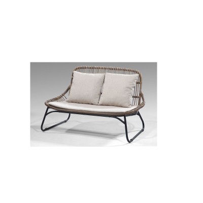 Lounge καναπές Mario 31155 μεταλλικός - φυσικό ratan 123Χ75Χ80εκ. με μαξιλάρια Lounge καναπές Mario 31155 μεταλλικός - φυσικό ratan 123Χ75Χ80εκ. με μαξιλάρια