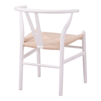 Καρέκλα Wishbone pakoworld rubberwood-σχοινί σε λευκή απόχρωση 53.5x57x74εκ Καρέκλα Wishbone pakoworld rubberwood-σχοινί σε λευκή απόχρωση 53.5x57x74εκ