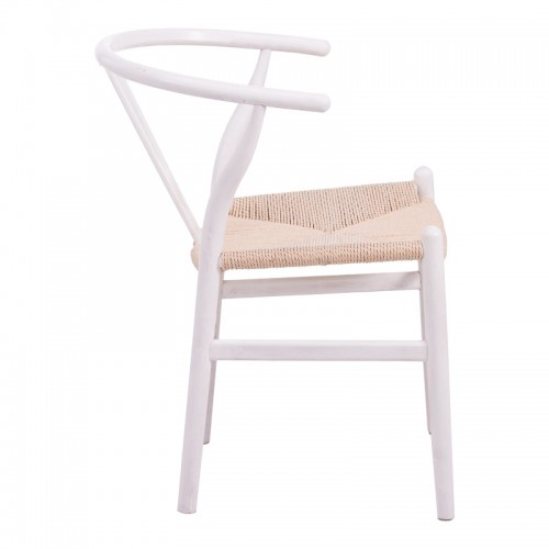 Καρέκλα Wishbone pakoworld rubberwood-σχοινί σε λευκή απόχρωση 60x51x80εκ Σαλόνι Καρέκλα Wishbone pakoworld rubberwood-σχοινί σε λευκή απόχρωση 60x51x80εκ Σαλόνι
