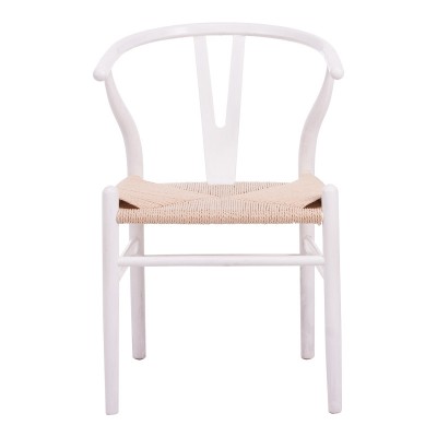 Καρέκλα Wishbone pakoworld rubberwood-σχοινί σε λευκή απόχρωση 60x51x80εκ Σαλόνι Καρέκλα Wishbone pakoworld rubberwood-σχοινί σε λευκή απόχρωση 60x51x80εκ Σαλόνι