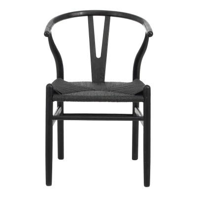 Καρέκλα Wishbone pakoworld rubberwood-σχοινί σε μαύρη απόχρωση 60x51x80εκ Σαλόνι Καρέκλα Wishbone pakoworld rubberwood-σχοινί σε μαύρη απόχρωση 60x51x80εκ Σαλόνι