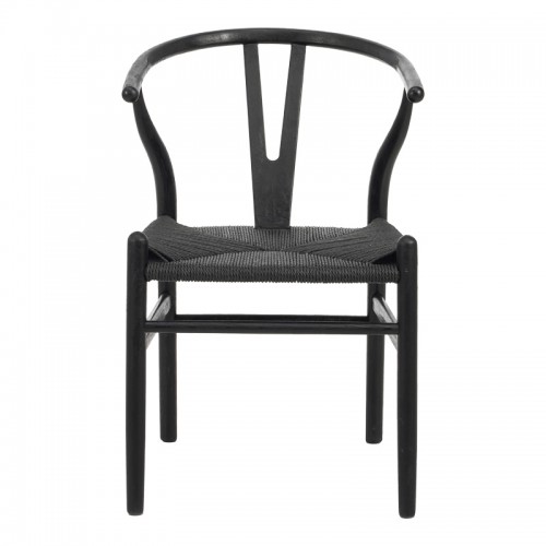 Καρέκλα Wishbone pakoworld rubberwood-σχοινί σε μαύρη απόχρωση 60x51x80εκ Σαλόνι Καρέκλα Wishbone pakoworld rubberwood-σχοινί σε μαύρη απόχρωση 60x51x80εκ Σαλόνι