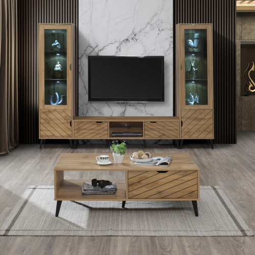 Τραπέζι σαλονιού Thelma pakoworld sonoma μελαμίνης 120x60x41.6εκ Σαλόνι Τραπέζι σαλονιού Thelma pakoworld sonoma μελαμίνης 120x60x41.6εκ Σαλόνι
