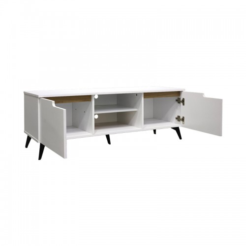 Έπιπλο τηλεόρασης Kemvio pakoworld sonoma-λευκό 120x38x44εκ Σαλόνι Έπιπλο τηλεόρασης Kemvio pakoworld sonoma-λευκό 120x38x44εκ Σαλόνι