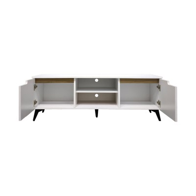 Έπιπλο τηλεόρασης Kemvio pakoworld sonoma-λευκό 120x38x44εκ Σαλόνι Έπιπλο τηλεόρασης Kemvio pakoworld sonoma-λευκό 120x38x44εκ Σαλόνι