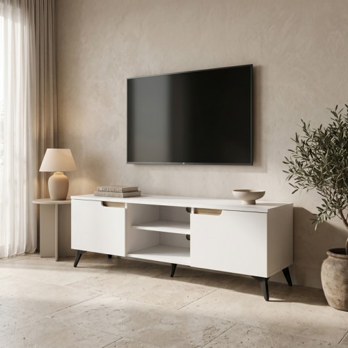 Έπιπλο τηλεόρασης Kemvio pakoworld sonoma-λευκό 150x38x44εκ Σαλόνι Έπιπλο τηλεόρασης Kemvio pakoworld sonoma-λευκό 150x38x44εκ Σαλόνι