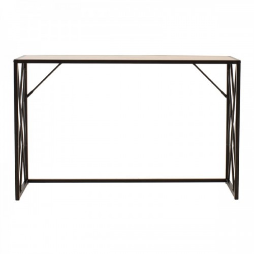 Κονσόλα Ivy pakoworld χρώμα καρυδί-μαύρο 120x35x75εκ Υπνοδωμάτιο
