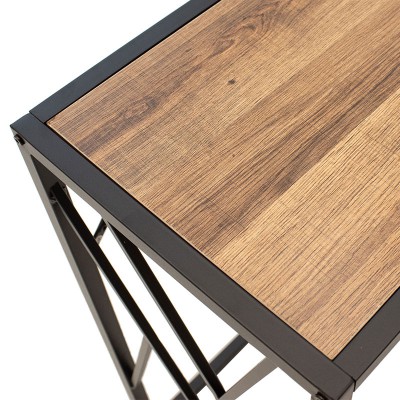 Κονσόλα Ivy pakoworld χρώμα καρυδί-μαύρο 120x35x75εκ Υπνοδωμάτιο