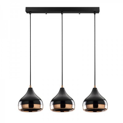 Φωτιστικό οροφής τρίφωτο Elprecious pakoworld E27 μαύρο-bronze 67x17x110εκ Φωτιστικό οροφής τρίφωτο Elprecious pakoworld E27 μαύρο-bronze 67x17x110εκ