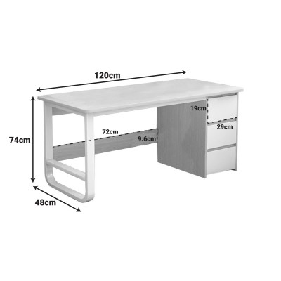 Γραφείο Salto pakoworld με συρταριέρα MDF φυσικό-λευκό 120x48x74εκ Έπιπλα Γραφείου