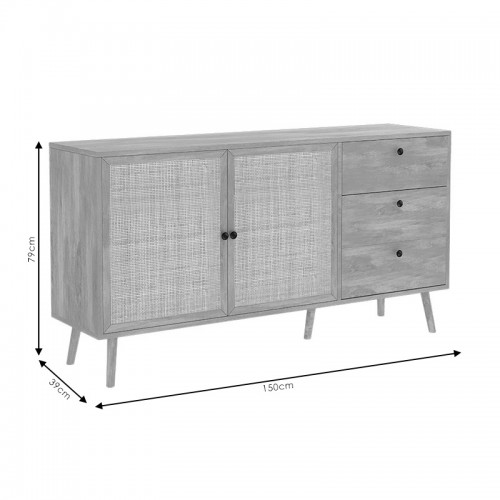 Μπουφές Oslo pakoworld μαύρο-φυσικό 150x39x79εκ Τραπεζαρία Μπουφές Oslo pakoworld μαύρο-φυσικό 150x39x79εκ Τραπεζαρία