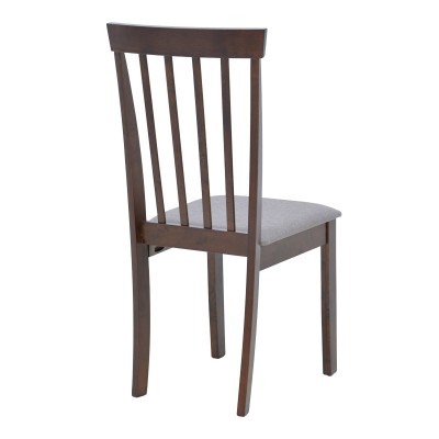 ΣΕΤ Καρέκλα Houston pakoworld rubberwood σε καρυδί απόχρωση 40x49x94εκ
