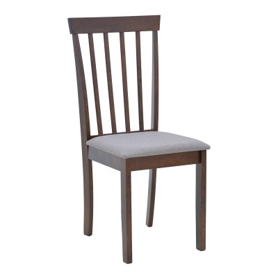 ΣΕΤ Καρέκλα Houston pakoworld rubberwood σε καρυδί απόχρωση 40x49x94εκ