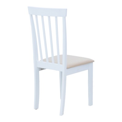 ΣΕΤ Καρέκλα Houston pakoworld rubberwood σε λευκή απόχρωση 40x49x94εκ