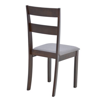 ΣΕΤ Καρέκλα Dallan pakoworld rubberwood σε καρυδί απόχρωση 40x47.5x89εκ