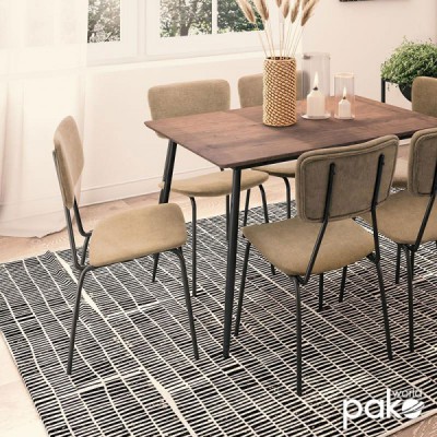 ΣΕΤ Καρέκλα Tania pakoworld ύφασμα μπεζ antique-μαύρο πόδι ΣΕΤ Καρέκλα Tania pakoworld ύφασμα μπεζ antique-μαύρο πόδι