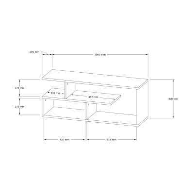 Έπιπλο τηλεόρασης Waldo pakoworld λευκό 100x29,5x40εκ Σαλόνι