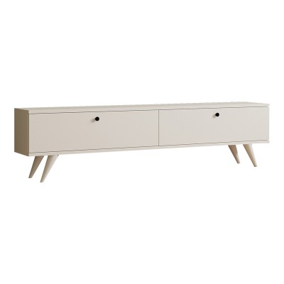 Έπιπλο τηλεόρασης Jate pakoworld σε λευκή απόχρωση 160x25x40εκ