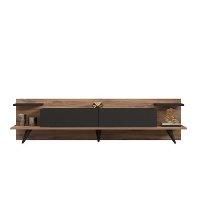 Έπιπλο τηλεόρασης Astry pakoworld καρυδί με ανθρακί 180x36,8x45εκ Σαλόνι Έπιπλο τηλεόρασης Astry pakoworld καρυδί με ανθρακί 180x36,8x45εκ Σαλόνι