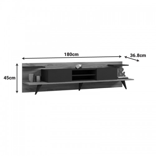 Έπιπλο τηλεόρασης Astry pakoworld καρυδί με ανθρακί 180x36,8x45εκ Σαλόνι Έπιπλο τηλεόρασης Astry pakoworld καρυδί με ανθρακί 180x36,8x45εκ Σαλόνι