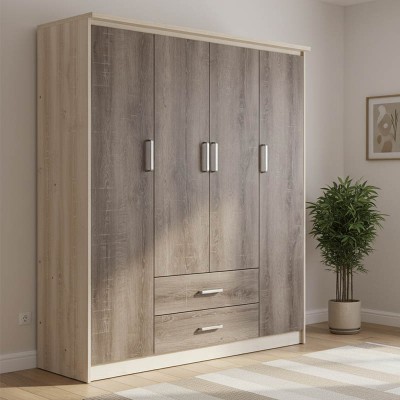 Ντουλάπα ρούχων τετράφυλλη OLYMPUS pakoworld χρώμα castillo-toro 159x57x183εκ Ντουλάπα ρούχων τετράφυλλη OLYMPUS pakoworld χρώμα castillo-toro 159x57x183εκ