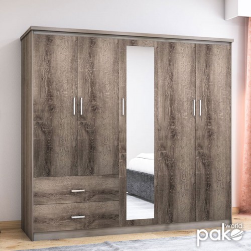 Ντουλάπα ρούχων πεντάφυλλη OLYMPUS pakoworld χρώμα castillo-toro 198x57x183εκ Υπνοδωμάτιο Ντουλάπα ρούχων πεντάφυλλη OLYMPUS pakoworld χρώμα castillo-toro 198x57x183εκ Υπνοδωμάτιο