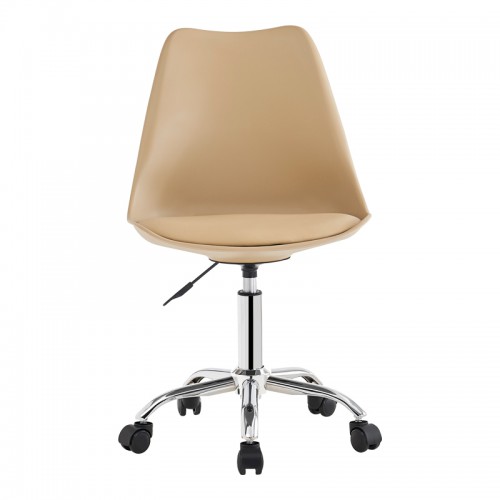 Καρέκλα γραφείου εργασίας Gaston II pakoworld pp-pu cappuccino 48x57x77-90εκ Έπιπλα Γραφείου