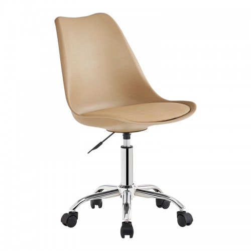 Καρέκλα γραφείου εργασίας Gaston II pakoworld pp-pu cappuccino 48x57x77-90εκ Έπιπλα Γραφείου